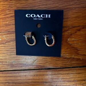 Coach Gold  Mini Hoop Huggie Earrings